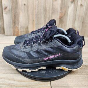 Women's Merrell Moab Speed 2 Size 8.5 Black Athletic Outdoor Hiking Trail Shoes